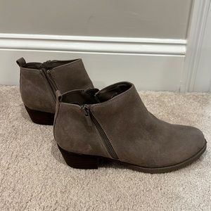 Carlos Grey suede zipper booties